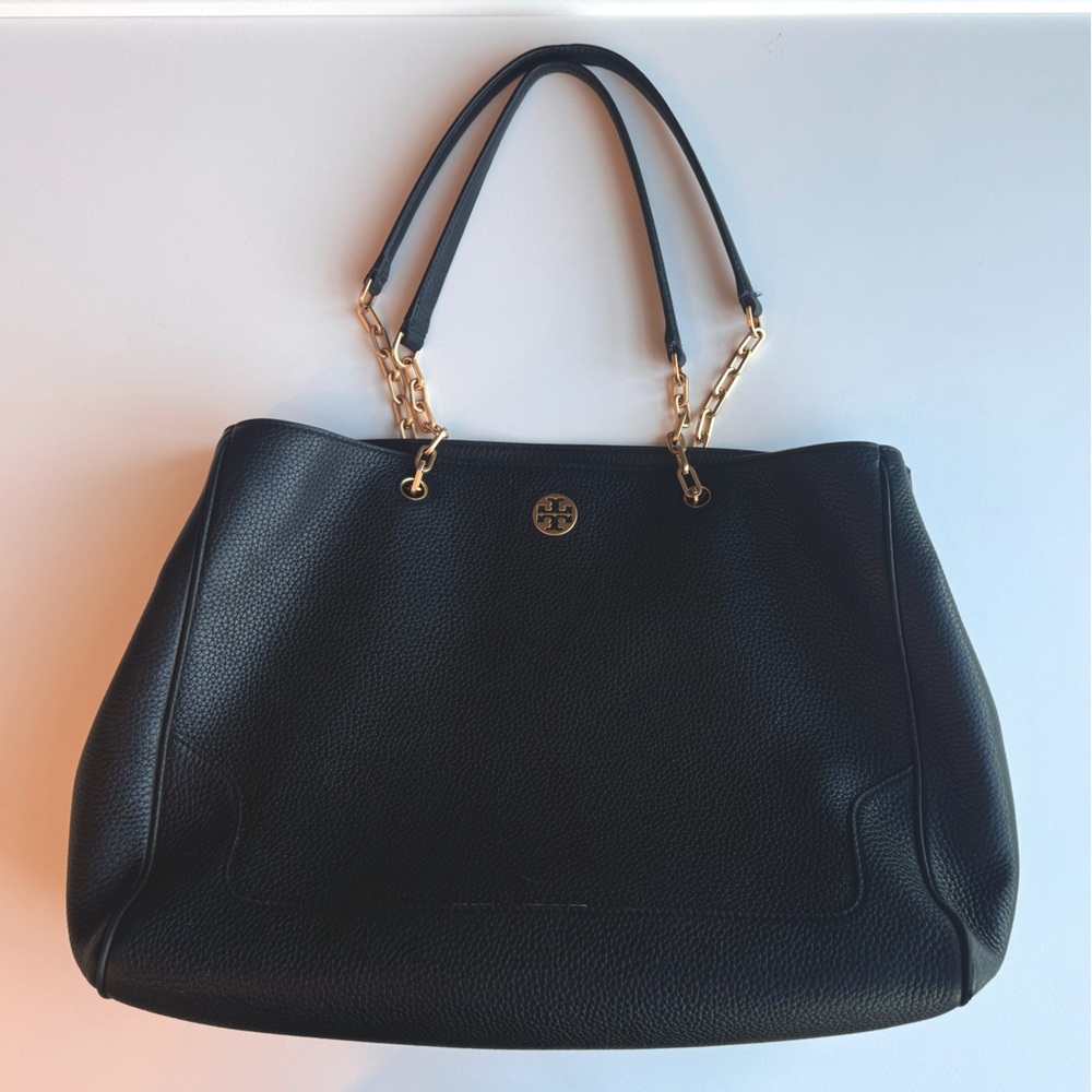Tory Burch Pebble Leather Shoulder Tote / Work Bag
